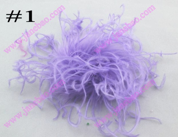 5--6'' curly feather hair bows girl baby feather hair bows